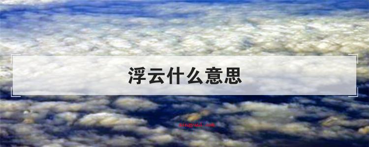浮云什么意思