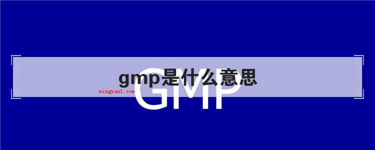 gmp是什么意思