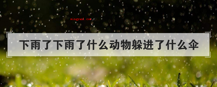 下雨了下雨了什么动物躲进了什么伞