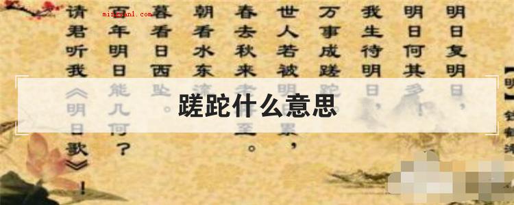 蹉跎什么意思