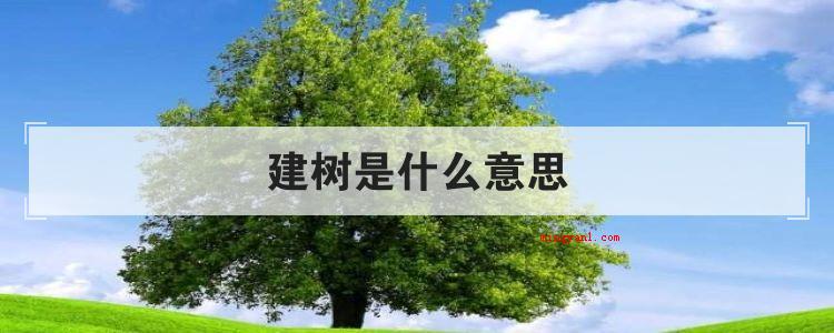 建树是什么意思