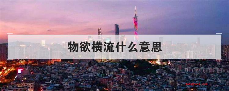 物欲横流什么意思