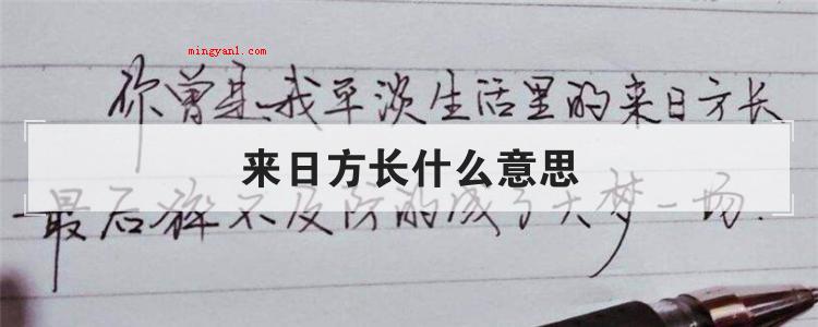 来日方长什么意思