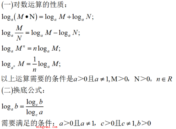 对数函数运算法则是什么?