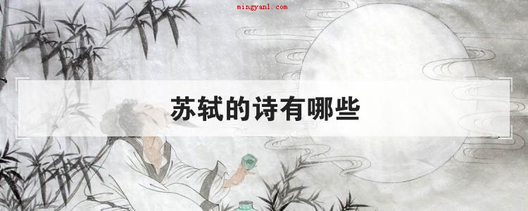 苏轼的诗有哪些