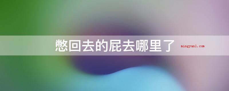 憋回去的屁去哪里了(憋下去的屁会原路返回,进到到胃肠,通过肠粘膜)