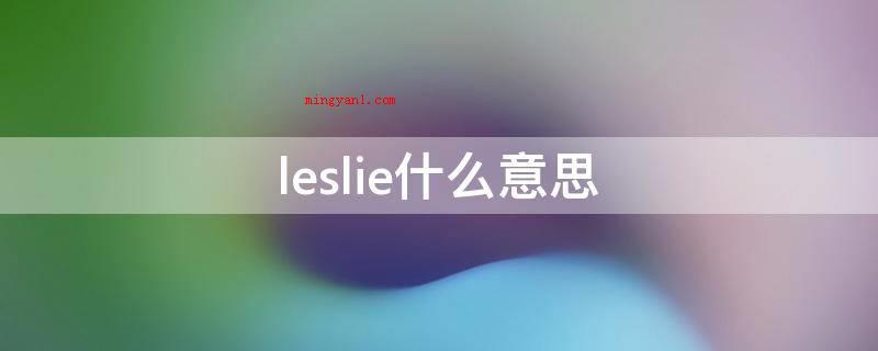 leslie什么意思