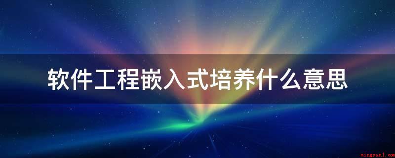 软件工程嵌入式培养什么意思(嵌入式人才培养的特征是什么?)