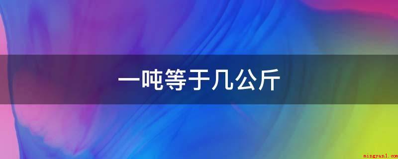一吨等于几公斤(一吨1000kg的质量)