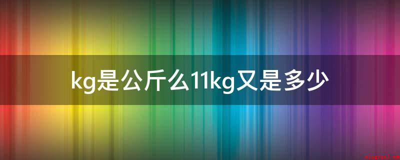 kg是公斤么11kg又是多少(Kg为国际单位制中度量品质的基本单位)