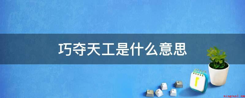 巧夺天工是什么意思(指人工的精致胜过纯天然制成,比喻技艺十分高超)