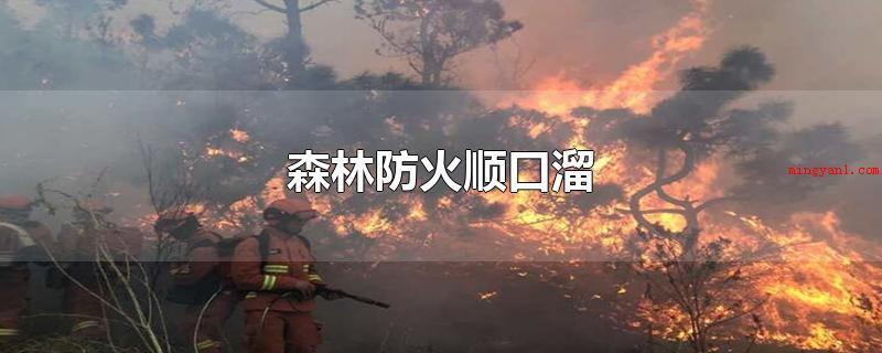 森林防火顺口溜(森林防火顺口溜有哪些?)