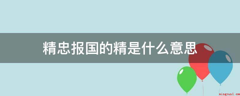 精忠报国的精是什么意思（精忠报国:为国家竭尽忠诚,放弃一切）