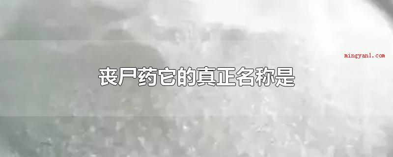 丧尸药它的真正名称是(丧尸药的真正正名字是甲卡西酮,是一种苯丙胺类似物)