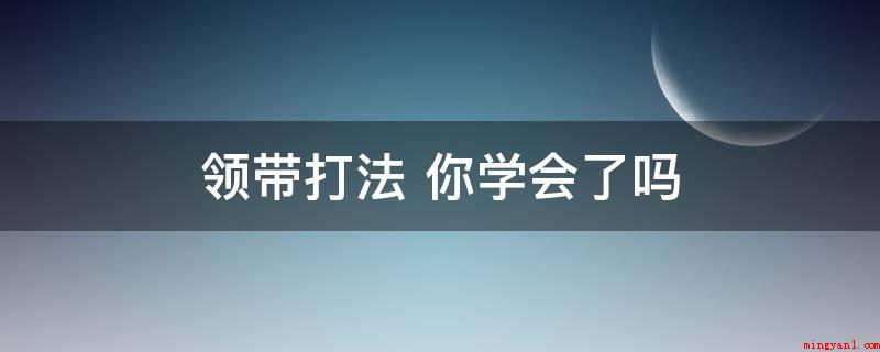 领带打法 你学会了吗（微小地调节工作经验流程）