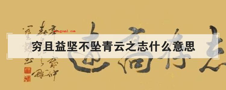 穷且益坚不坠青云之志什么意思(简略回应“穷且益坚,不坠青云之志”)