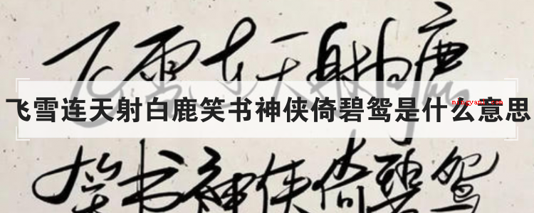 飞雪连天射白鹿笑书神侠倚碧鸳是什么意思(简略回应中国香港武侠江湖领军人物)