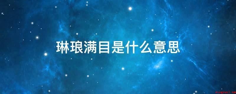 琳琅满目是什么意思(琳琅:良玉,形容宝贵的东西)