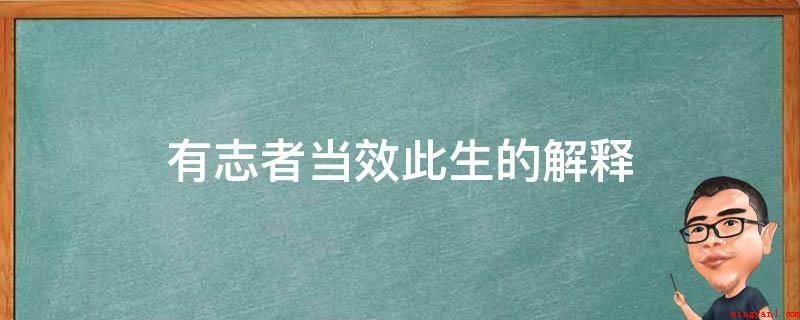 有志者当效此生的解释(有志者当效周生指的是有理想的人)