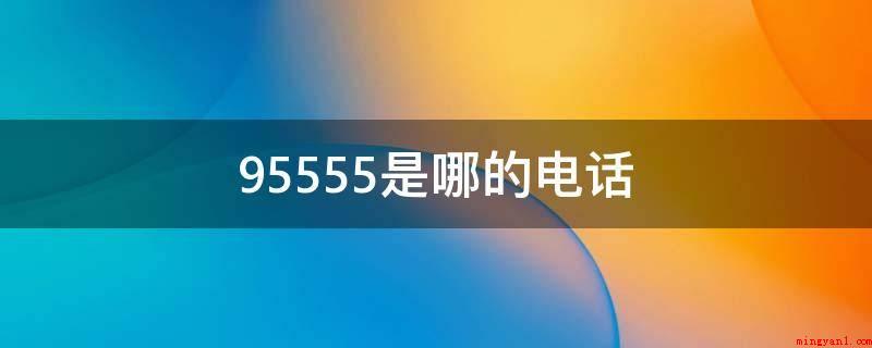95555是哪的电话(招商银行9555互动交流金融机构)
