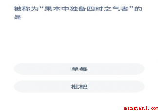被称为果木中独备四时之气者的是什么 蚂蚁新村1月4日答案解析 被称为果木中独备四时之气者的是什么(被称作果木中独备四时之气者的是什幺)