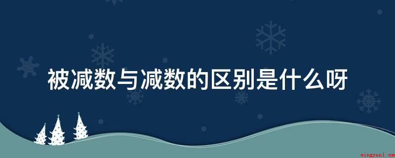 被减数与减数的区别是什么呀(减号前的是被减数,减号后的是减数)