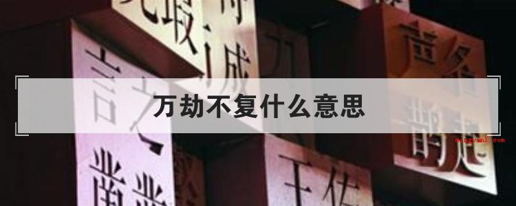 万劫不复什么意思(简略回应“穷途末路”的含意是指始终不可以修复)