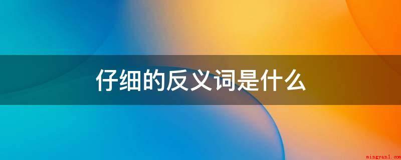 仔细的反义词是什么(古现代汉语语法:细心的反义词)