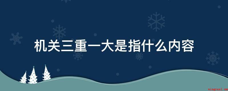 机关三重一大是指什么内容(机关三重一大规章制度就是指重大事项管理决策、关键干部任免、重)