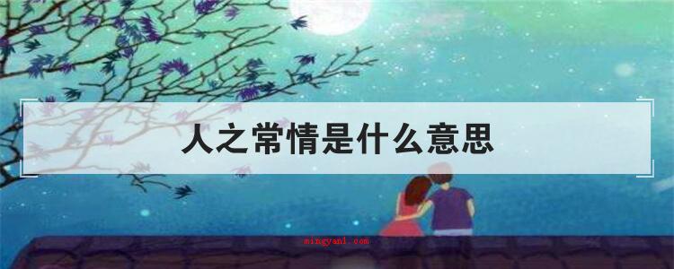 人之常情是什么意思(简略回应人之常情是个中文成语)