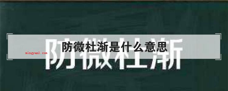 防微杜渐是什么意思(简略回应防患于未然含意)