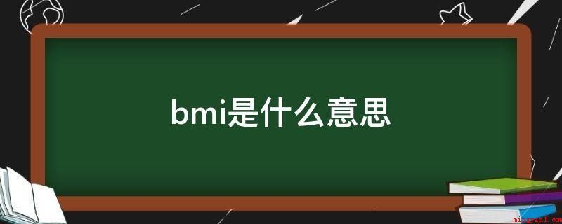 bmi是什么意思(bmi是身体品质指数值的含意)