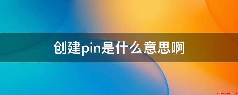 创建pin是什么意思啊(演示机型:Iphone 13)