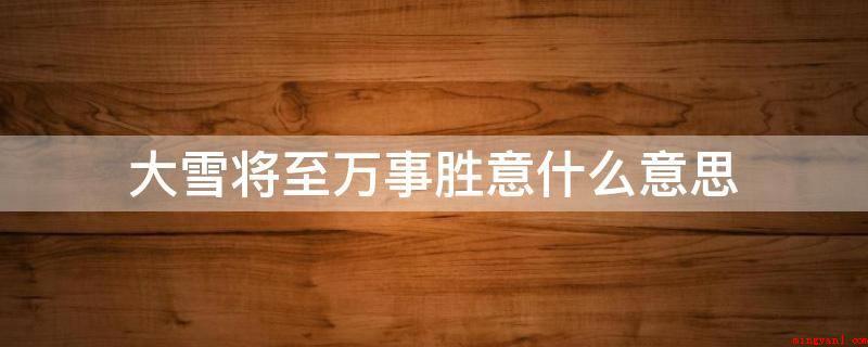 大雪将至万事胜意什么意思(“大雪将至万事胜意”的意思)