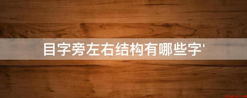 目字旁左右结构有哪些字'(眼珠中心视网膜上一个可收拢的孔)
