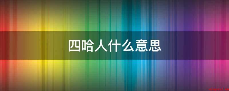 四哈人什么意思(四哈人就是指花瓶的cp粉)