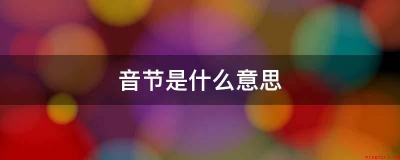 音节是什么意思(汉语中,一般一个中国汉字就表明一个音节)