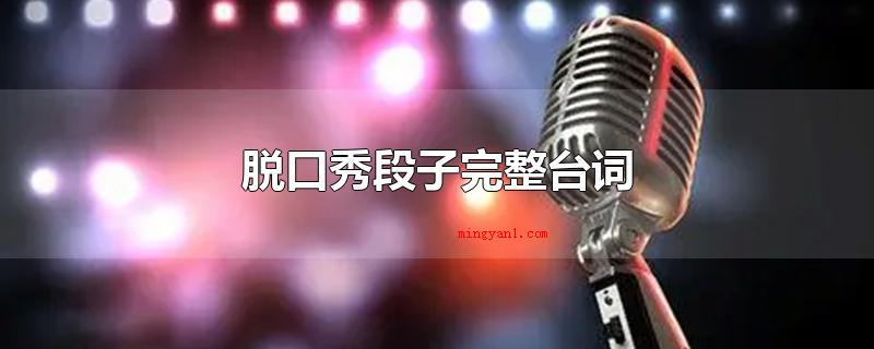 脱口秀段子完整台词(搞笑节目亦称之为谈话节目)
