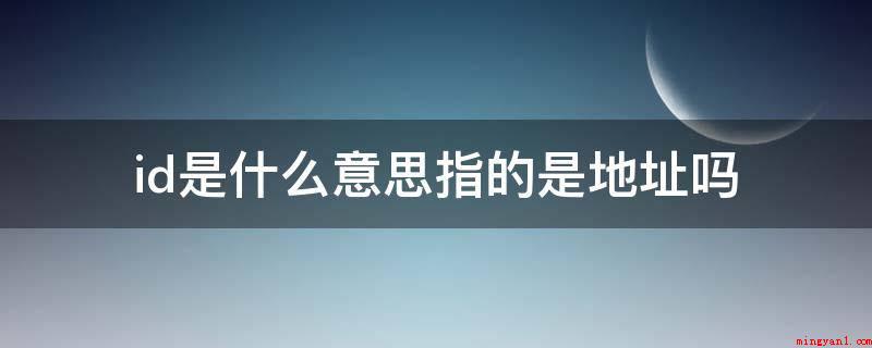 id是什么意思指的是地址吗(id是网络号,是由一串数据加“nsid)