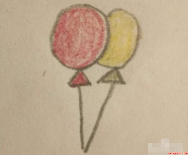 简笔画一对气球怎么画
