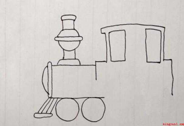 如何画卡通老火车头简笔画