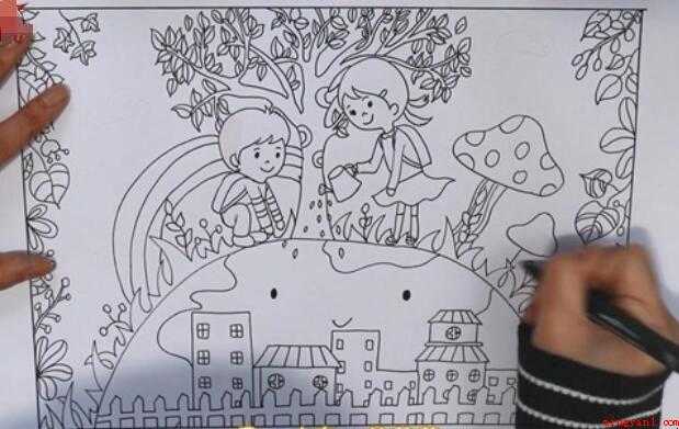 保护地球儿童画怎么画