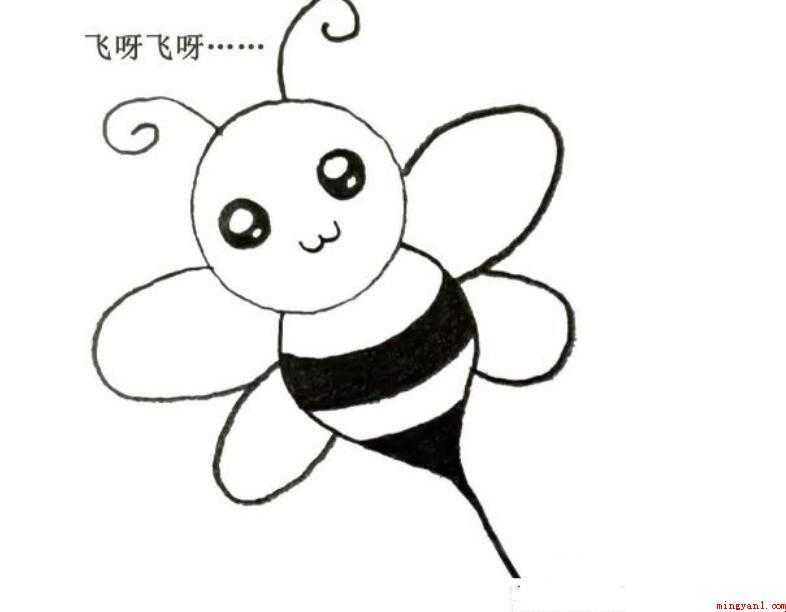 小蜜蜂的简笔画怎么画