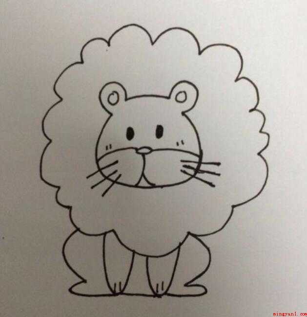 怎样画出简易的狮子简笔画