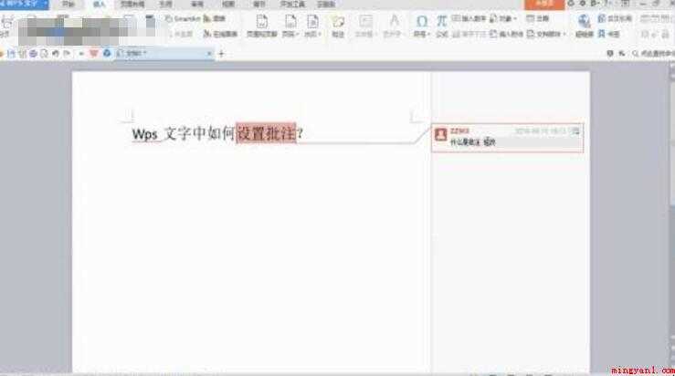 wps批注怎么设置