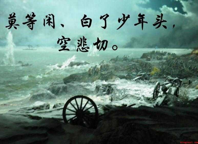 莫等闲白了少年头空悲切的出处是什么