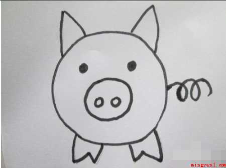 如何画小猪