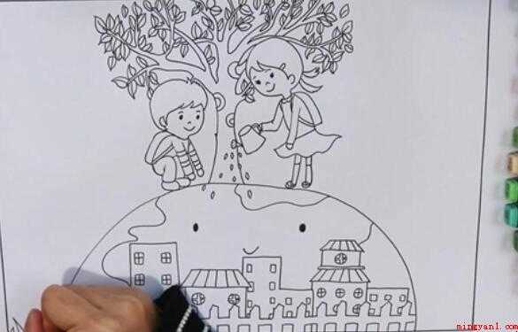 保护地球儿童画怎么画