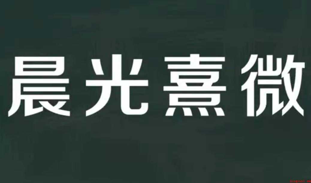 晨光熹微的意思是什么