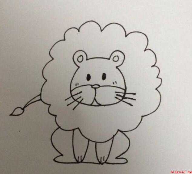 怎样画出简易的狮子简笔画